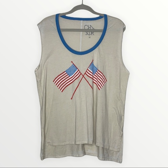 NEW Chaser Two USA Flag Graphic Muscle Tee Sz. M - Picture 1 of 5